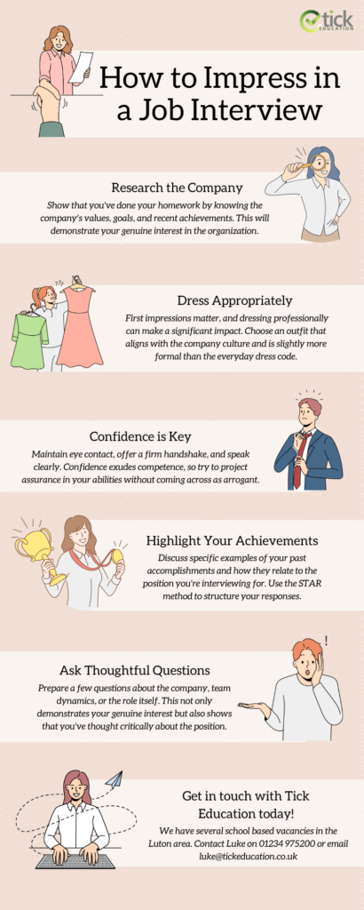 Check out our latest infographic giving our top interview tips. Learn how to impress an interviewer and give an amazing first impression.