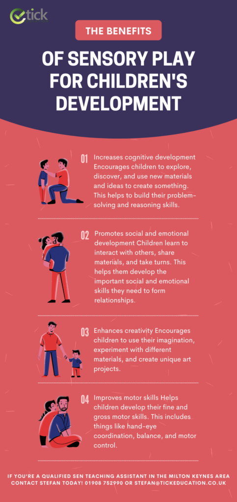 Take a look at our latest infographic, detailing the benefits of sensory play and how to become a SEN Teaching Assistant in your local area.